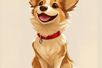 draw custom pet portrait in line art vector illustration