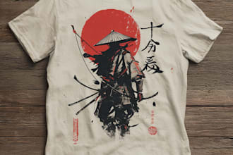 draw japanese art illustration for t shirt