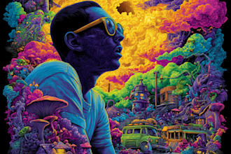 create psychedelic, stoner, trippy, cover