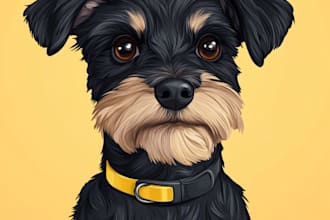 draw custom pet portrait, dog portrait, cat portrait drawing