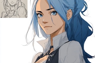 draw anime and game style characters art