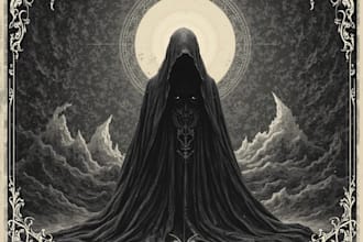 draw dark art illustration with engraving style