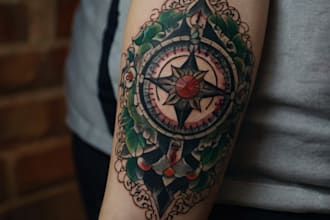 create a old school tattoo design