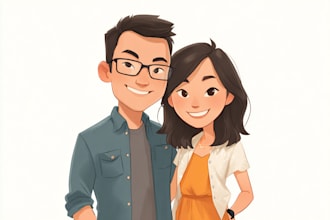 draw your portrait in disney cartoon style caricature