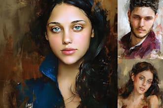make your photo into a digital oil painting portrait art