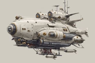 create spaceship concept art for you