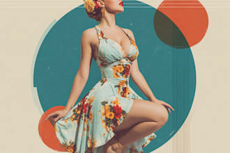 pin up girl and pin up girl illustration
