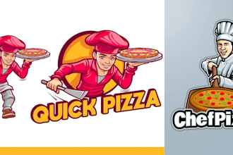 do cute and colorful cartoon food illustration for logo, menu, etc design