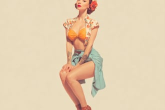 draw a pin up girl and pin up girl illustration