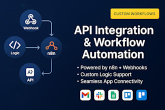 integrate apis and automate workflows using n8n webhooks and custom logic