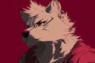 draw anime art style furry characters