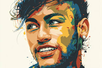 create a face into color vector art portrait