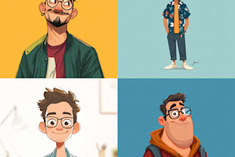 design a unique 2d cartoon character of you