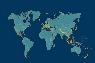 illustrate a creative vector map