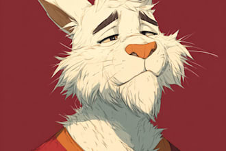 draw furry art, fursona, original furry character