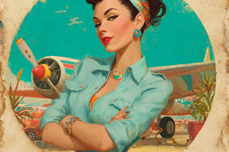 do sexy pin up girl in illustration of unique style
