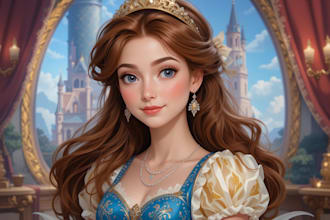 draw a portrait in semi realism disney cartoon style