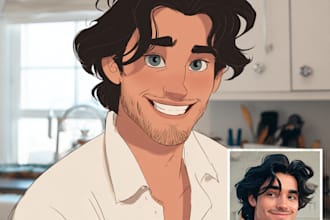 do cute disney cartoon portrait