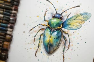 paint a custom watercolor insect or animal illustration