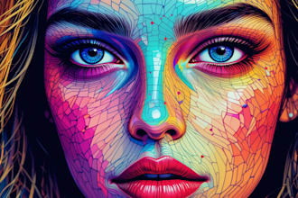 create a face into color vector art portrait