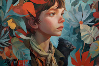 do hand drawn illustration by gouache or oil painting