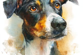 paint dog, cats, whatever pet portrait with watercolor