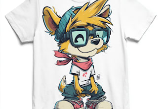 create cartoon artwork for t shirt design