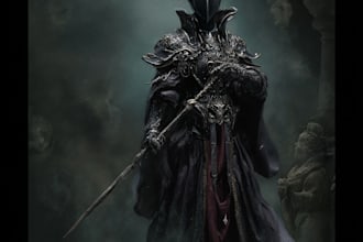 paint your dark fantasy dnd character illustration