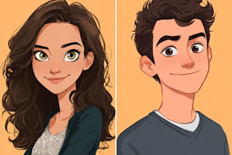 draw cartoon potrait headshot avatar from photo