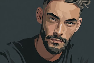 create a face into color vector art portrait