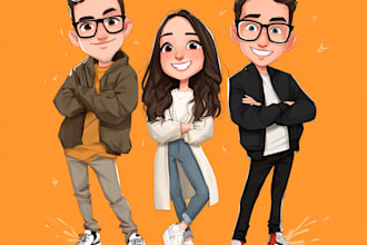 create group cartoon, caricature based on your photo