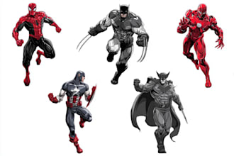 draw you a dc or marvel style comic book superhero