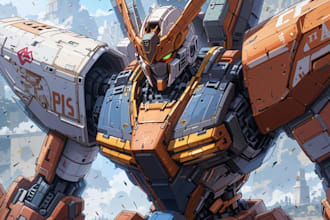 draw your mecha robot fanart or original in digital artwork