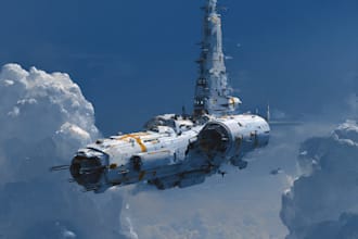 make a sci fi spaceship art