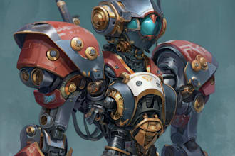 do a mecha robot illustrations