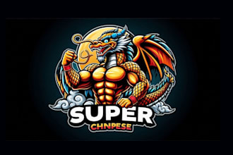 chinese dragon mascot logo with my own creative thinking