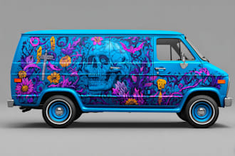 draw car wrap design, vehicle wrap design art for you
