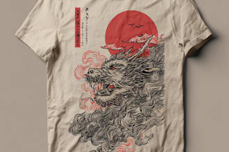 do japanese tshirt design or anime graphic custom t shirt