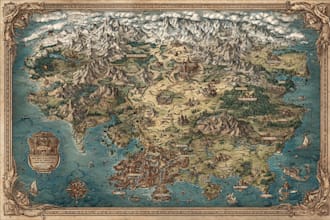 do unique cartoonic fantasy vector map, illustration