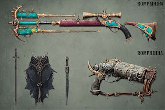 design unique weapons illustrations