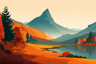 create a landscape and urban vector art illustration