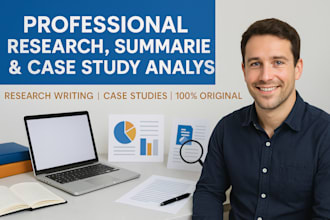 provide professional research, summaries, and case study analysis