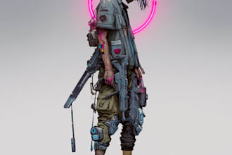 make character art in cyberpunk style
