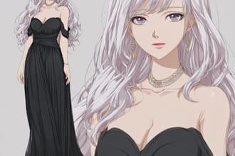 design anime character for your oc vtuber fanart