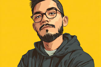 draw cartoon vector portrait with your face