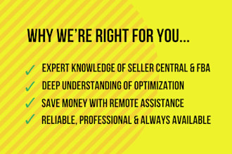 be your amazon fba account store manager PPC virtual assistant VA 1 month
