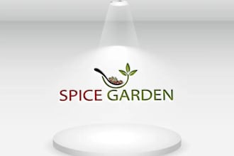 design a premium spice garden restaurant logo with elegant culinary flair