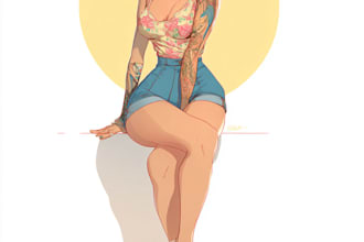 create a pin up girl and pin up girl and art