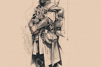 draw a fantasy character for dnd, pathfinder, etc