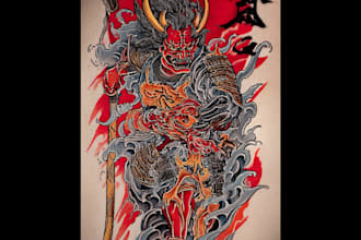 create japanese or oriental tattoo design for you